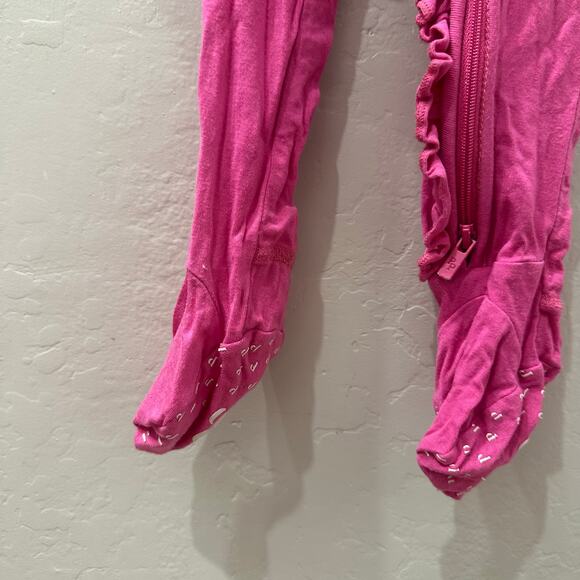 Posh Peanut Hot Pink Ruffle Footie Pajamas - Picture 5 of 11
